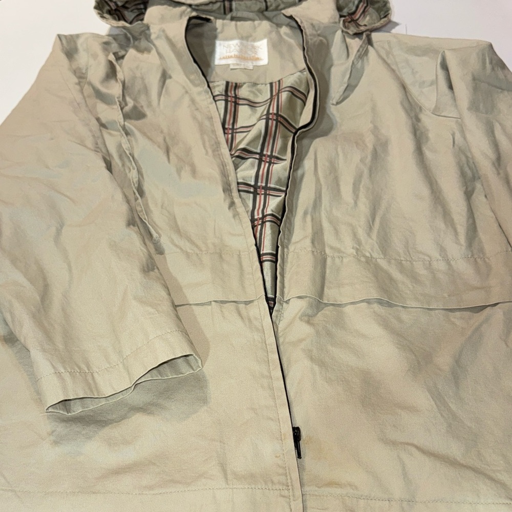 New York‎ Harbor by Andrea beautiful beige 100% Cotton Hooded Jacket!